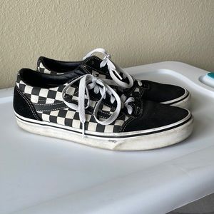 Vans size 8 mens black suede checkered canvas pro